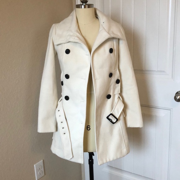 Double breasted white coat size xs fitted - Picture 2 of 11